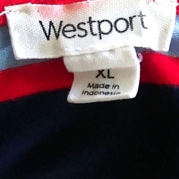 Westport Stripe Keyhole Front Tie-Knot Split Sleeves Dress Size Petite XL - Picture 8 of 9